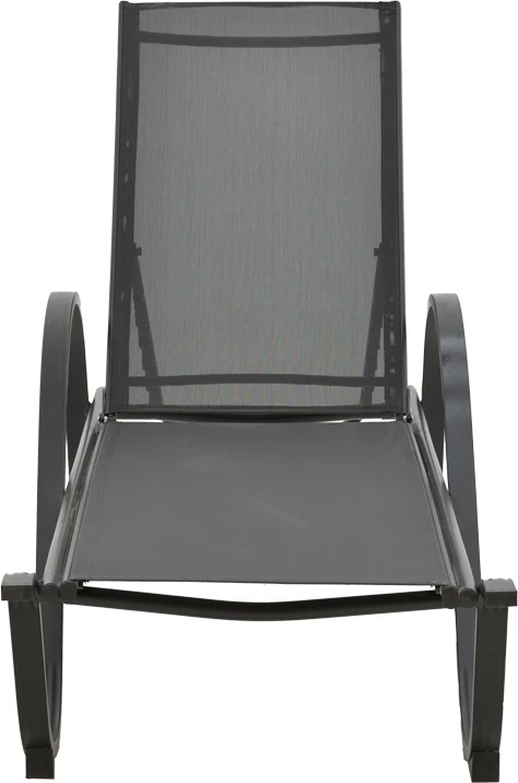 Ležalnik z nasloni za roke, alumin in tekstilen, temno siva, 200x62x35