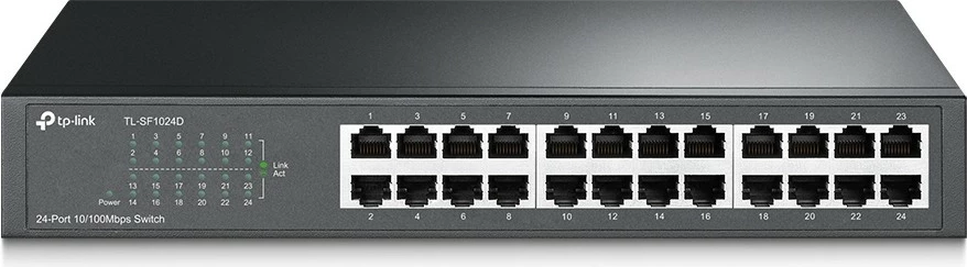 Stikalo TP-Link TL-SF1024D, 24 vrat, Fast Ethernet, rackmount, črno