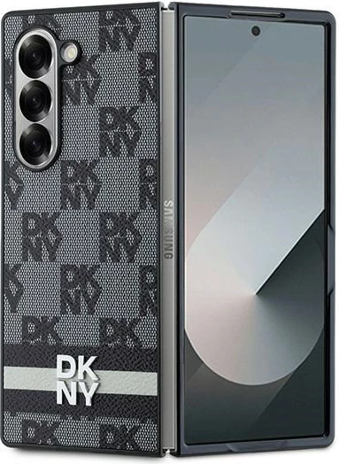 Ovitek za telefon za Samsung Galaxy Z Fold 6, karo vzorec, črn, DKNY