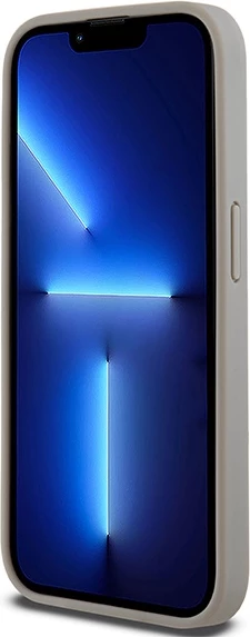 Ovitek za iPhone 15 Pro, DKNY Mono Stripe & metalni logotip, bež