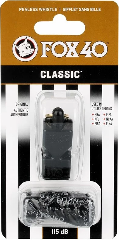 Klasika piščalka s trakcem FOX, črna