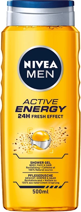 Gel za prhanje za moške Active Energy NIVEA Men, 500 ml