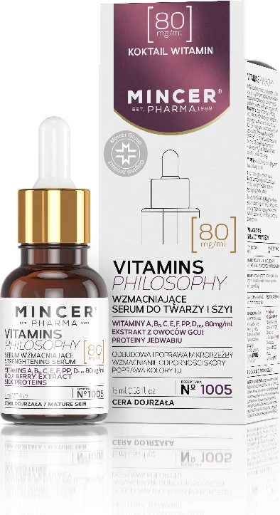 Serum za obraz in vrat Vitamins Philosophy Mincer Pharma No.1005, 15 ml