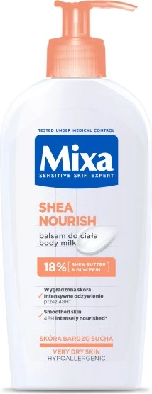 Negovalni losjon za telo Shea Nourish MIXA, 400 ml