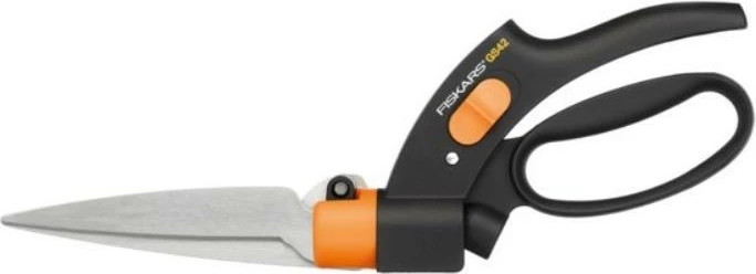 Geri za travo Servo-System Fiskars GS42, 14 cm, inox, črno/oranžni