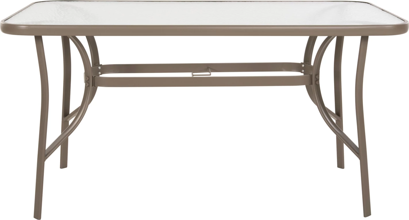 Miza BRUNO FH5106.04 kovinska v barvi šampanjca s kaljenim steklenim vrhom 140Χ80Χ71Hcm