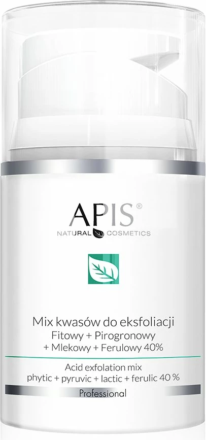 Eksfoliacijska mešanica kislin za obraz 40% (Fitowy + pyruvična + mlečna + ferulinska), za ženske, 50 ml APIS