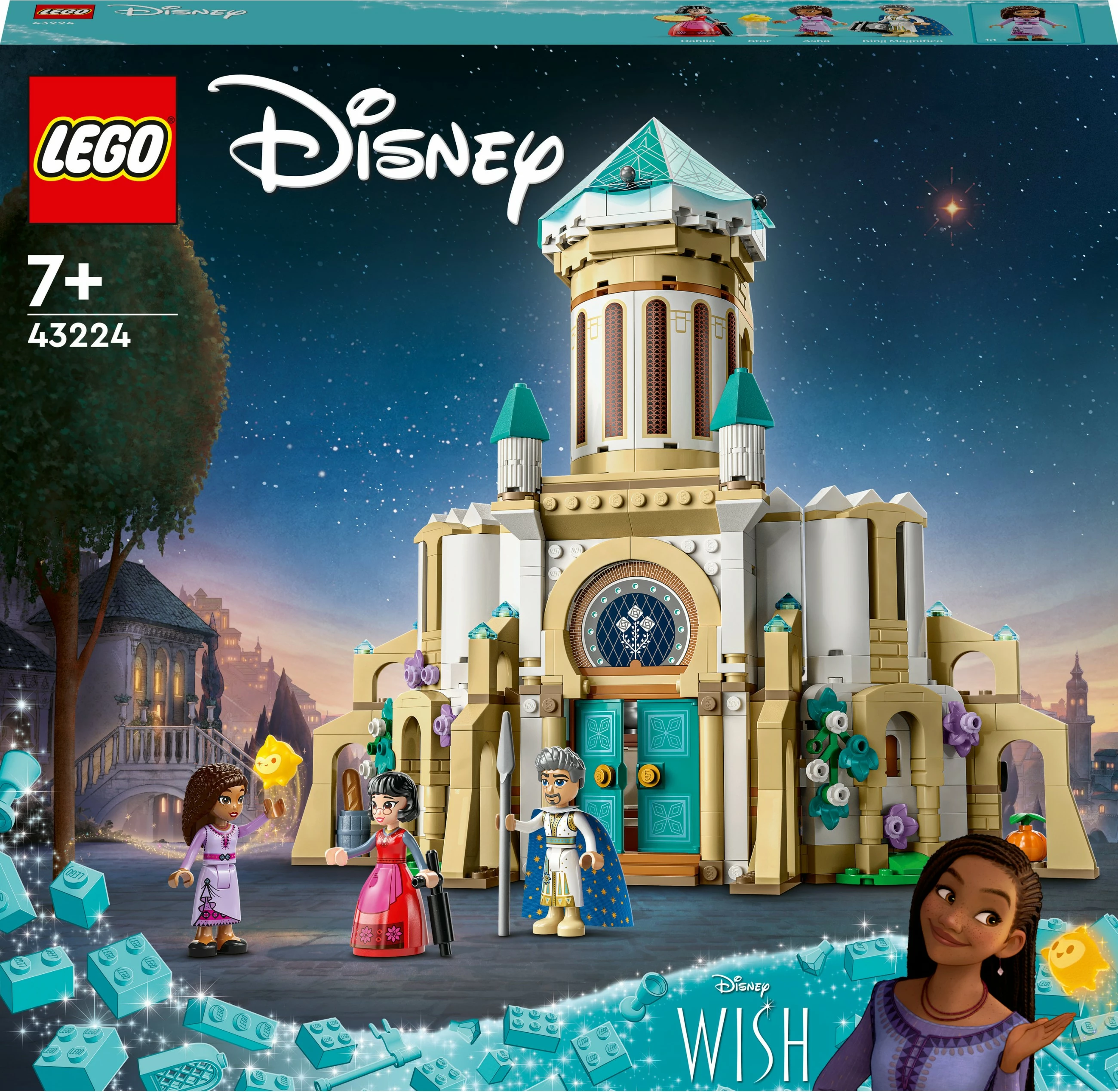 Komplet gradnje LEGO Disney Grad kralja Magnifica 43224, 613 kosov, večbarven