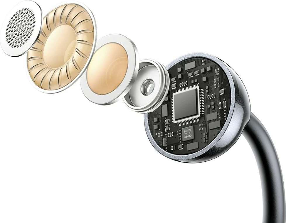 Bluetooth slušalke z zaskočnim ušesnim nosilcem, USAMS Echo R02, Bluetooth 5.3, vgrajen mikrofon, polnilna škatla 300 mAh, siva