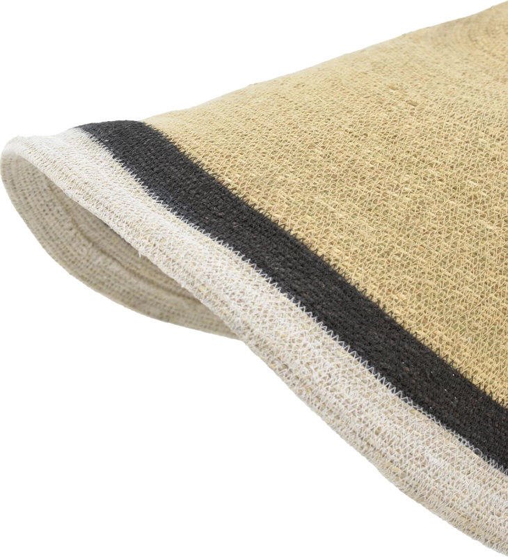 Stropna svetilka Hatchie, naravno-črna-bela, morska trava-železo, D70x123cm