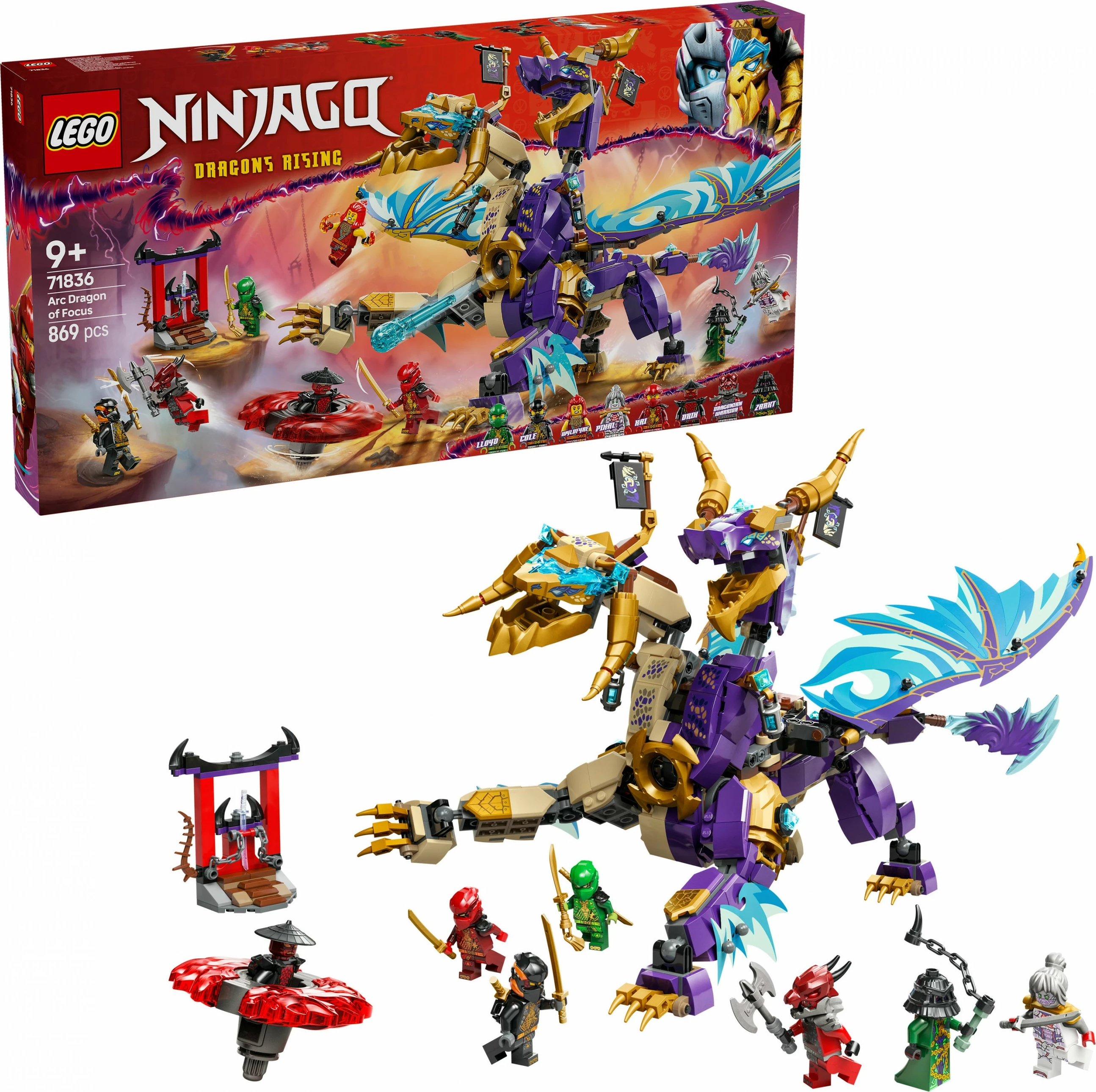 Set za sestavljanje Ninjago Lichtbogendrache LEGO 71836, 869 kosov, večbarven