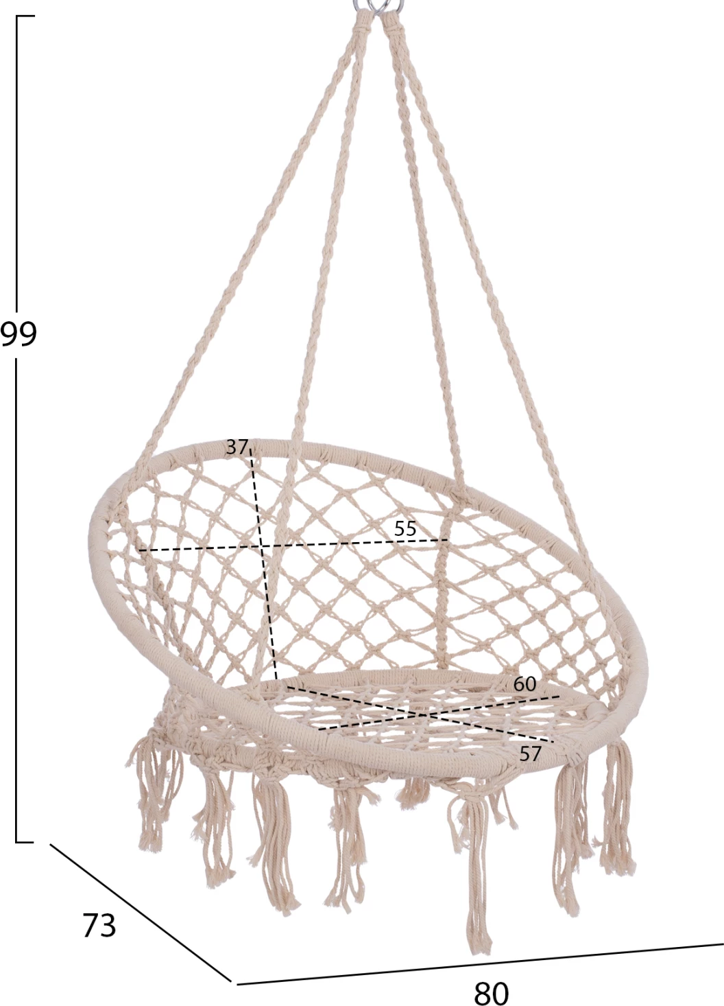 Viseča gnezdo NEENA v beli barvi FH5768 80x73x99 cm