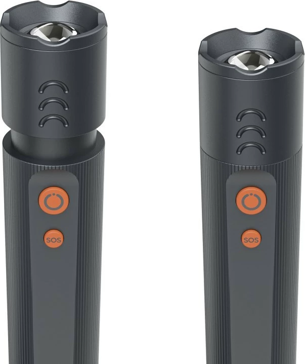 Ročna LED svetilka Hama FLX600, 600 lm, domet ~250 m, IP44, nastavljiv fokus, 4 načini, SOS, na baterije AAA, črna