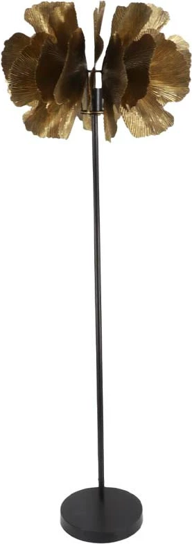 Stojalna svetilka Blossom, kovina, zlato-rjava in črna, 49x49x149 cm