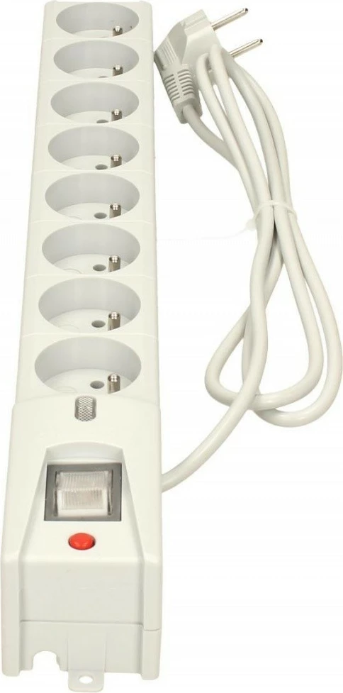 Razdelilec z zaščito pred prenapetostjo Lestar LX 810, 8 izhodov, 1,5 m, siv