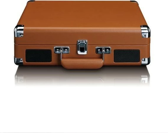 Gramofon z vgrajenimi zvočniki, Lenco TT-10, AUX, rjava