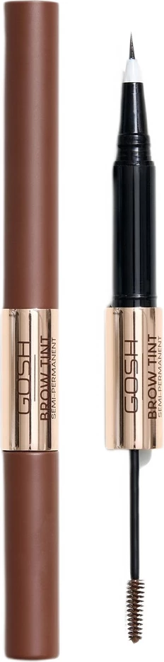 Gel in barva za obrvi GOSH 2in1 Long-lasting Eyebrow Tint with Gel za ženske 002 Temno rjava 2,9 g