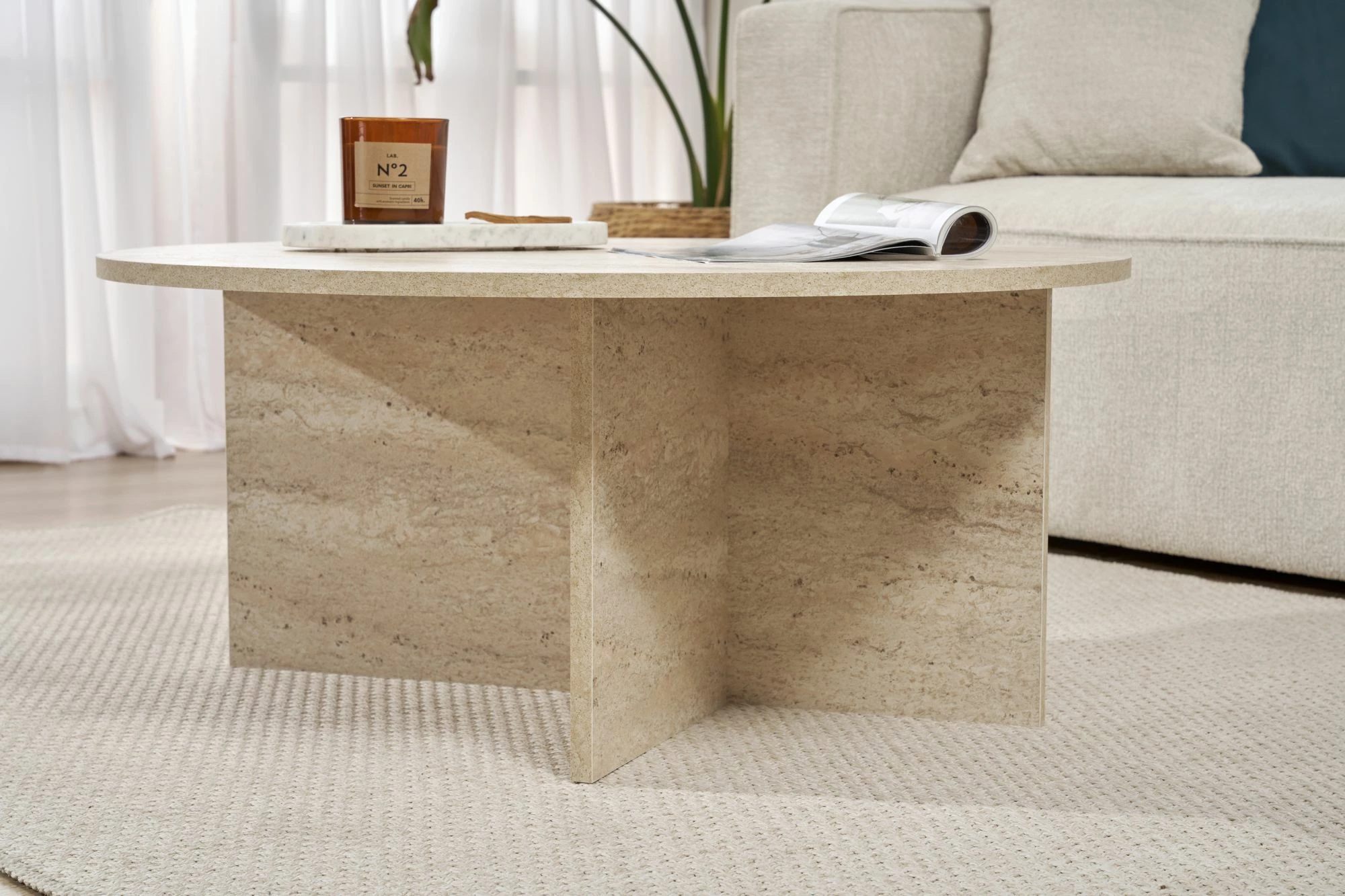 Kavni stol Travertine, Nordure Soleil
