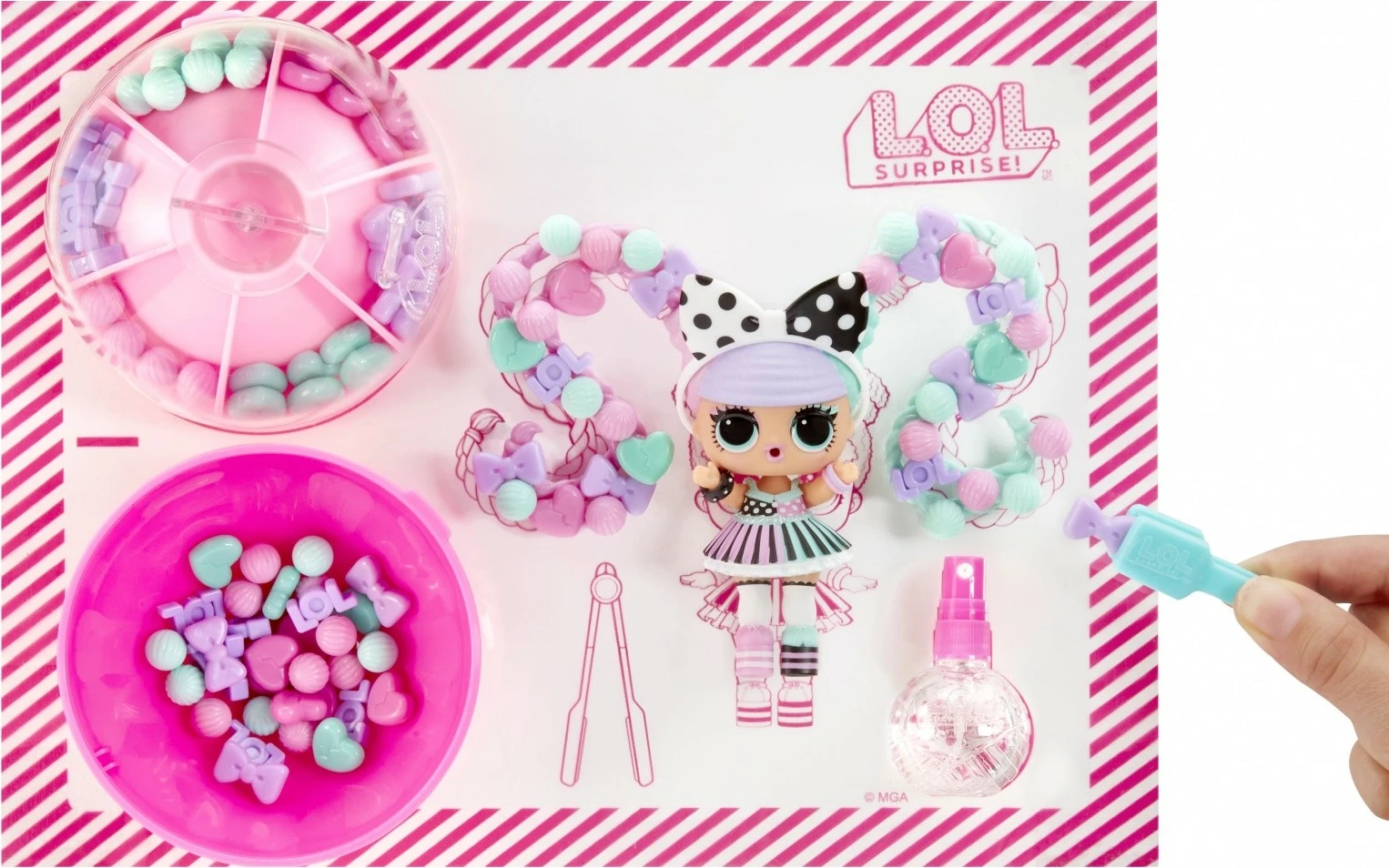 Set za okraševanje las L.O.L. Surprise Hair Beads Tots, več kot 64 kosov, za deklice