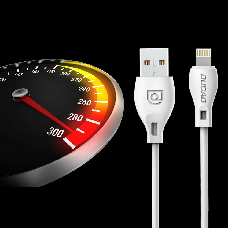 Lightning kabel, 2 m, 2,1 A, bel, Dudao L4L