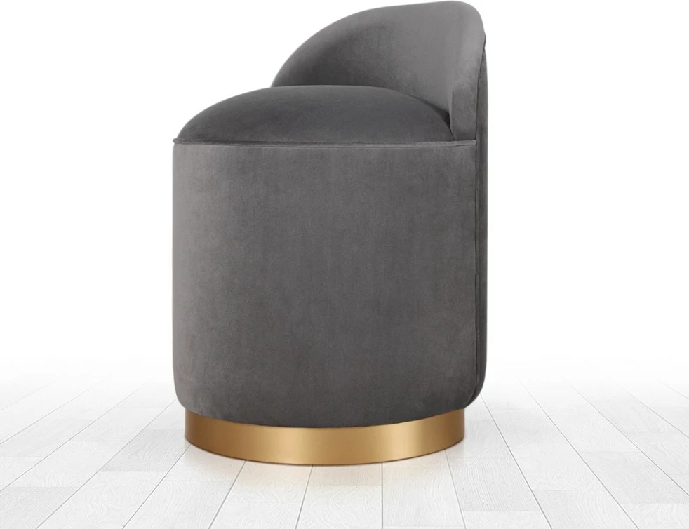 Puf iz kadifeje Atelier del Sofa, temno siva