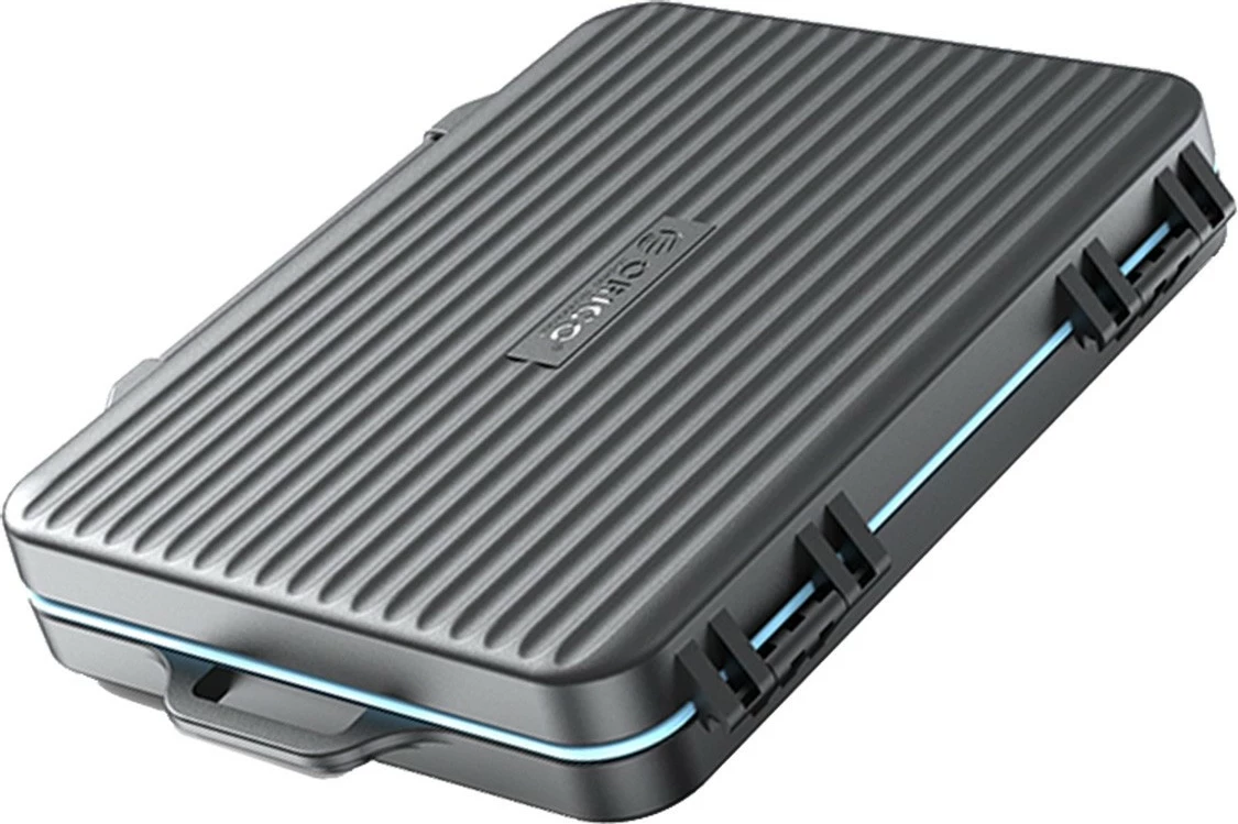 Ovitek za pomnilniške kartice Orico, 4×SD, 13×microSD, črno-modra