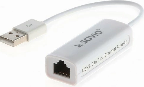 USB LAN adapter Fast Ethernet (RJ45), Savio CL-24, bel