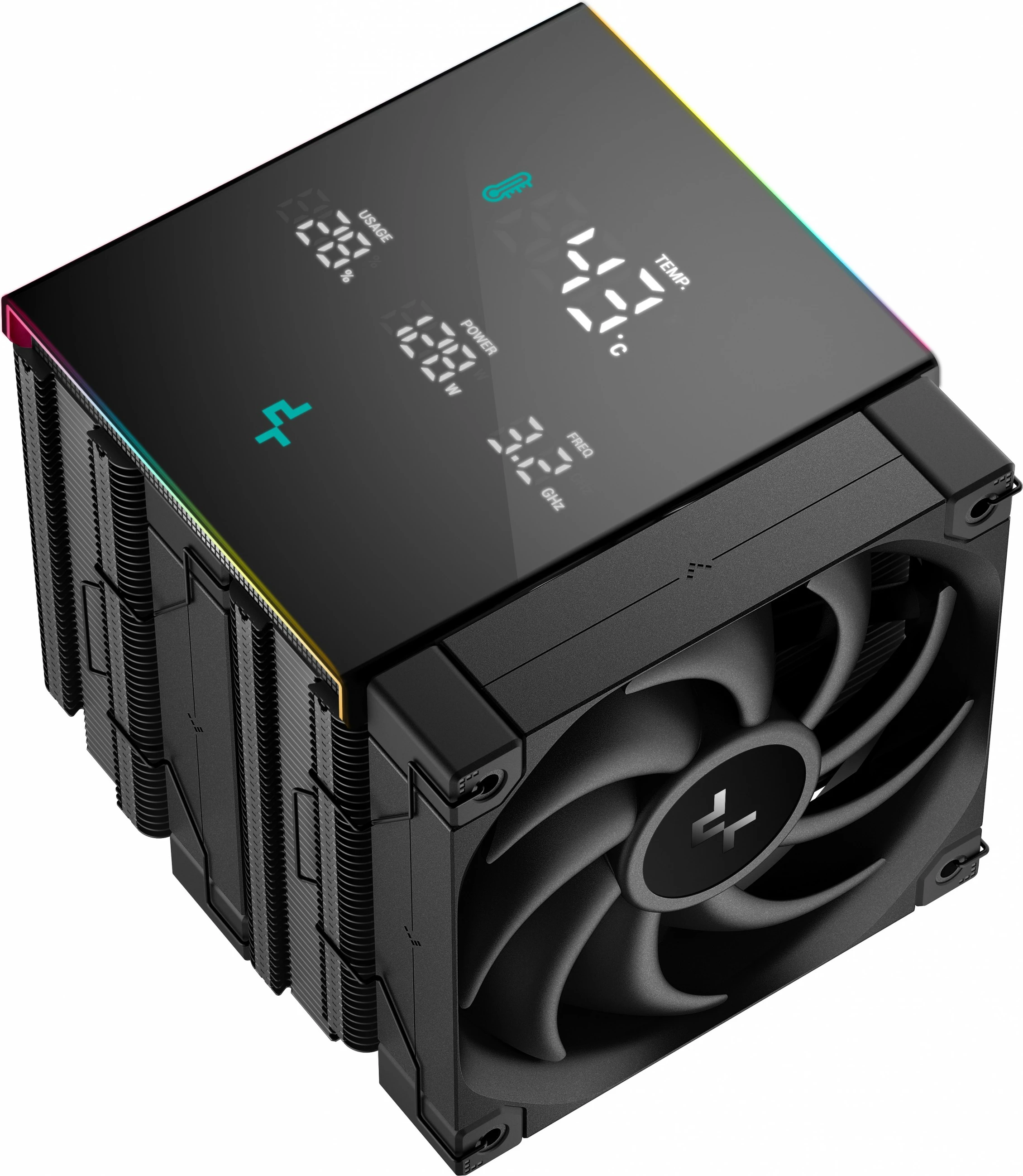 Procesorski hlajenje Deepcool AK620 DIGITAL PRO, 2 ventilatorja, LED, črn