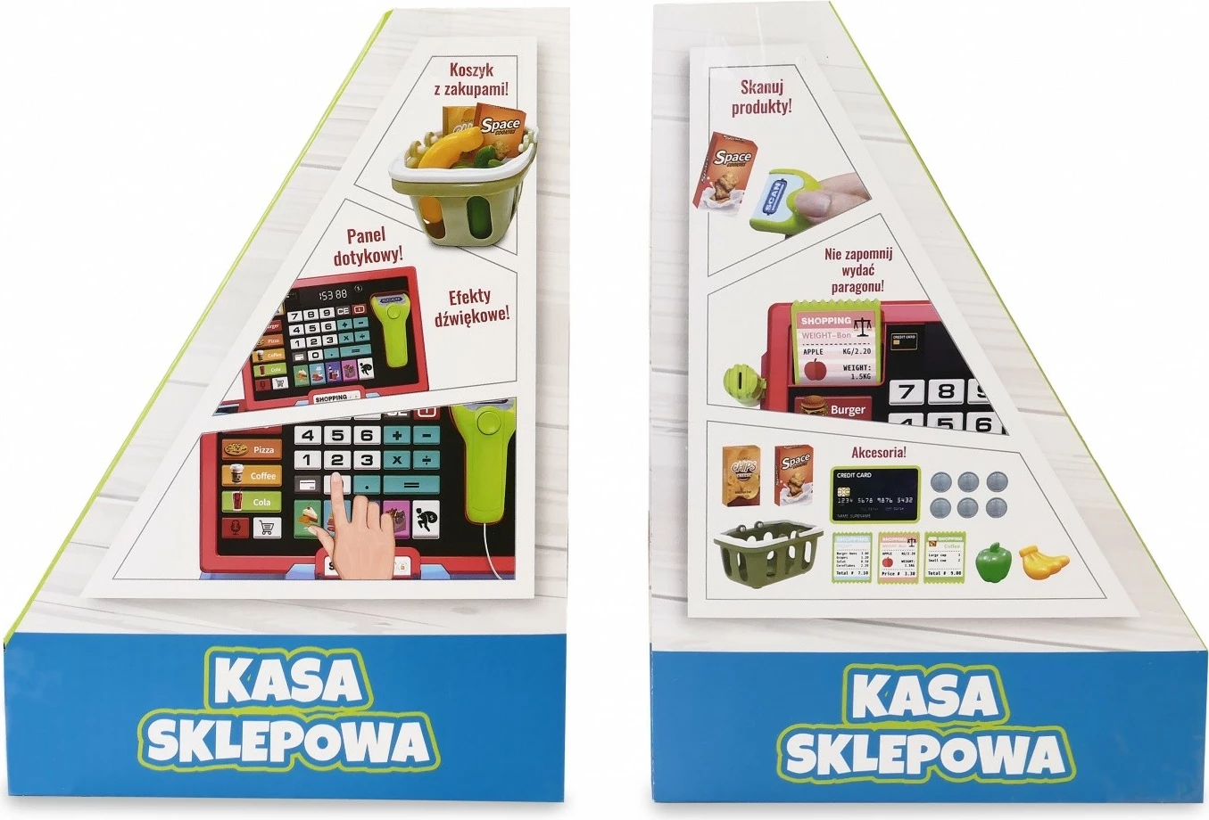 Igralna blagajna z bralnikom in tehtnico, večbarvna, komplet dodatkov Artyk 142543