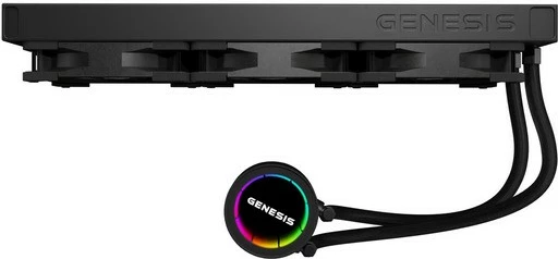 Računalniško ohišje z vodnim hlajenjem Natec HYDRIA GENESIS 360 ARGB, 3 ventilatorji, črno