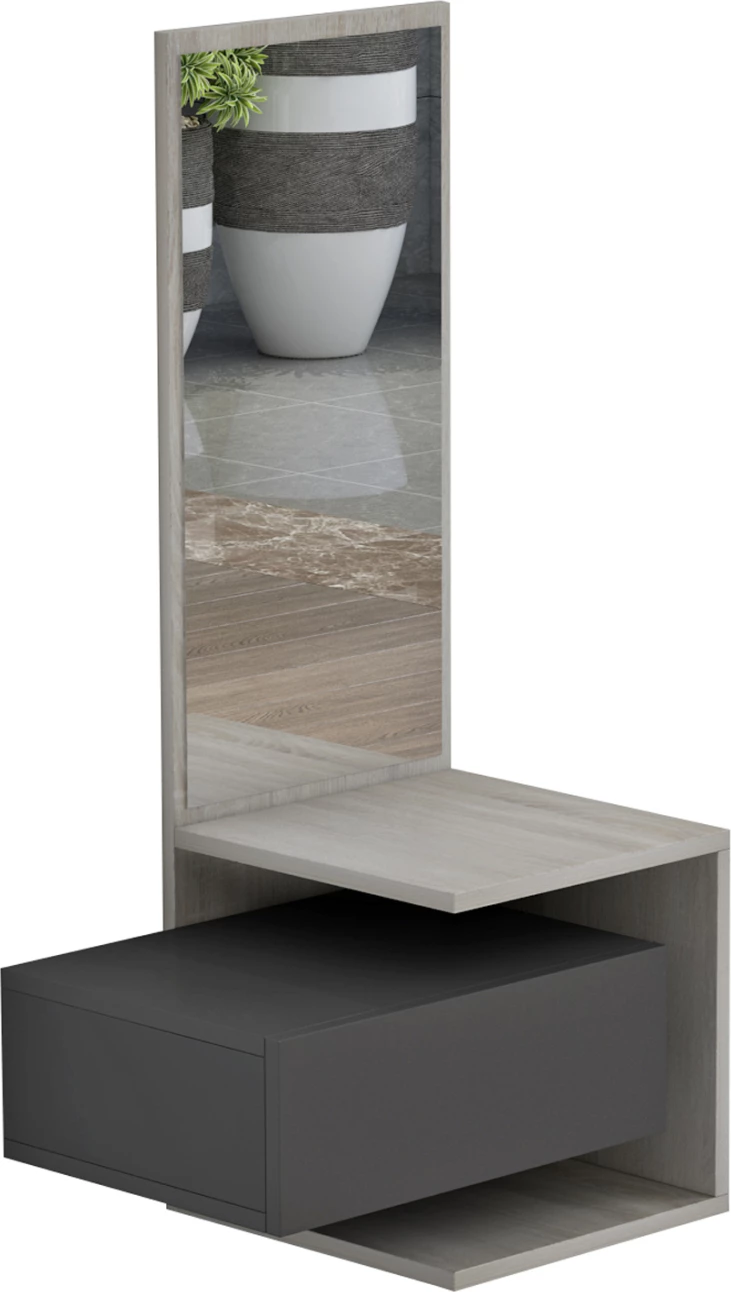 Pohištvo za predsobo z ogledalom MEARA FH8984.11 melamin v sonoma-sivi 49,1x31,3x90Hcm