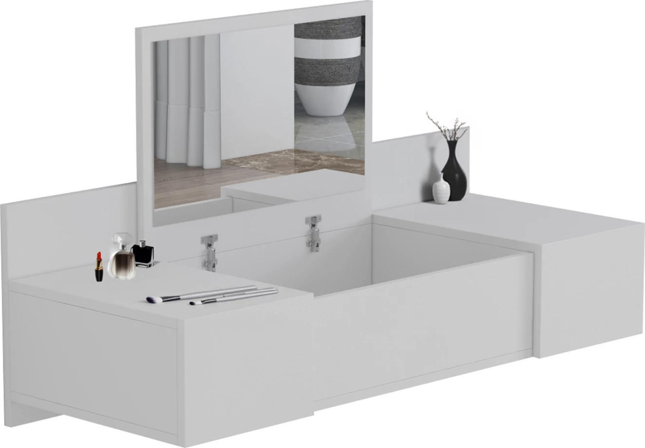 Stenska toaletna miza LINDE FH8960.11 melamin v beli barvi 100x39x33Hcm