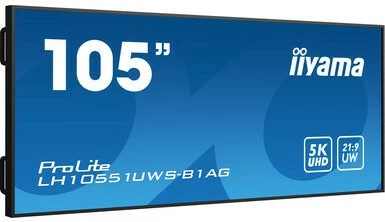 Velik profesionalni zaslon iiyama LH10551UWS-B1AG, 105-palčni, 5K UHD, 21:9 UltraWide, LED