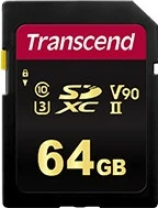 Kartica pomnilnika Transcend SDXC 700S 64GB, Class 10, UHS-II, V90, črna