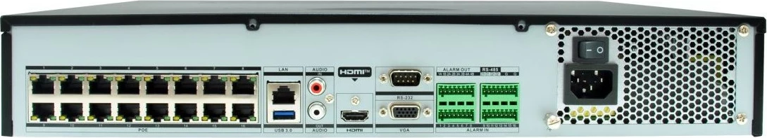Rešitev za nadzor z 32 kanali Level One NVR-0411, PoE, 10TB, črno/siv