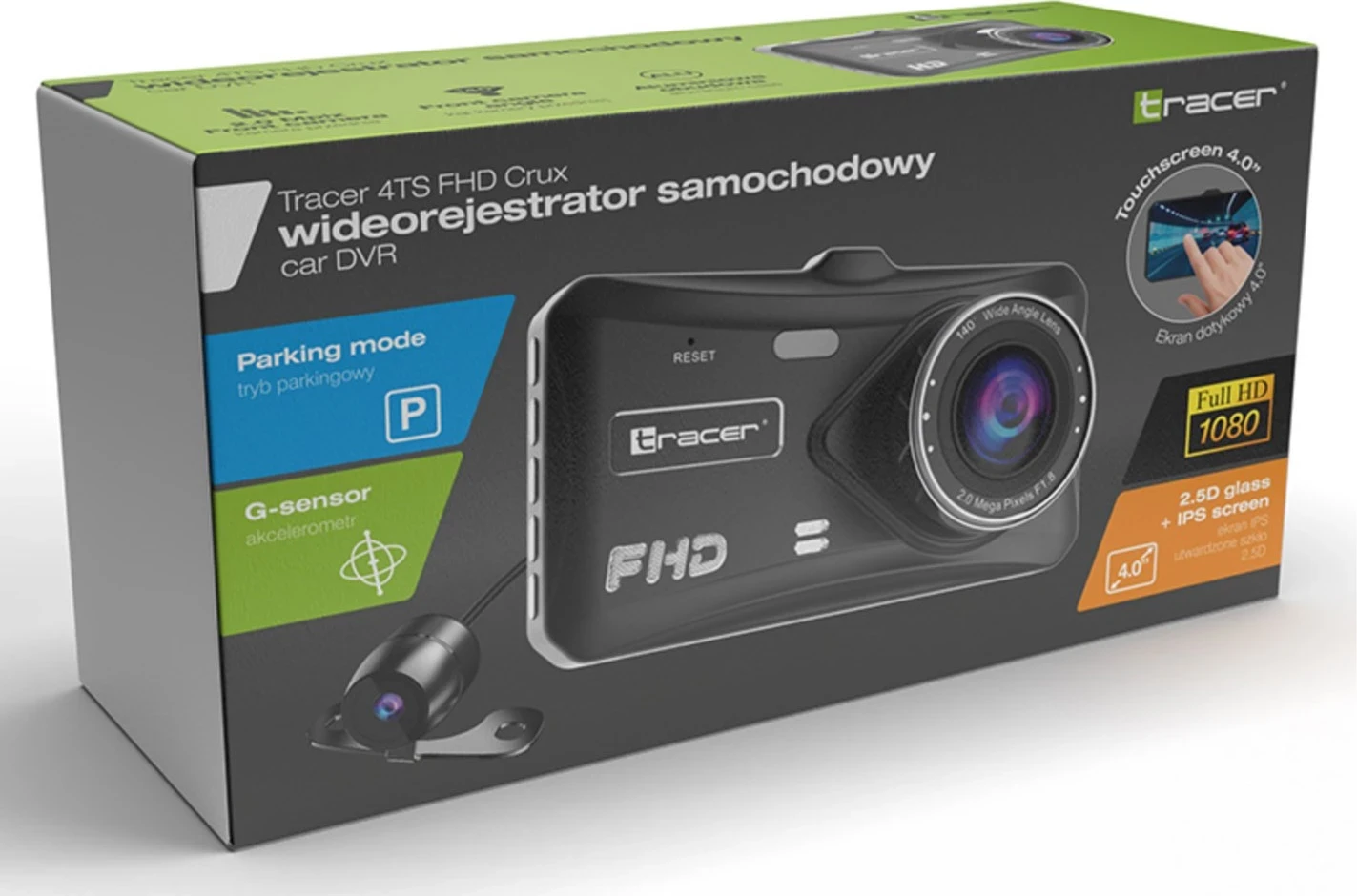 Avtomobilska kamera Tracer 4TS, 4", Full HD, črna