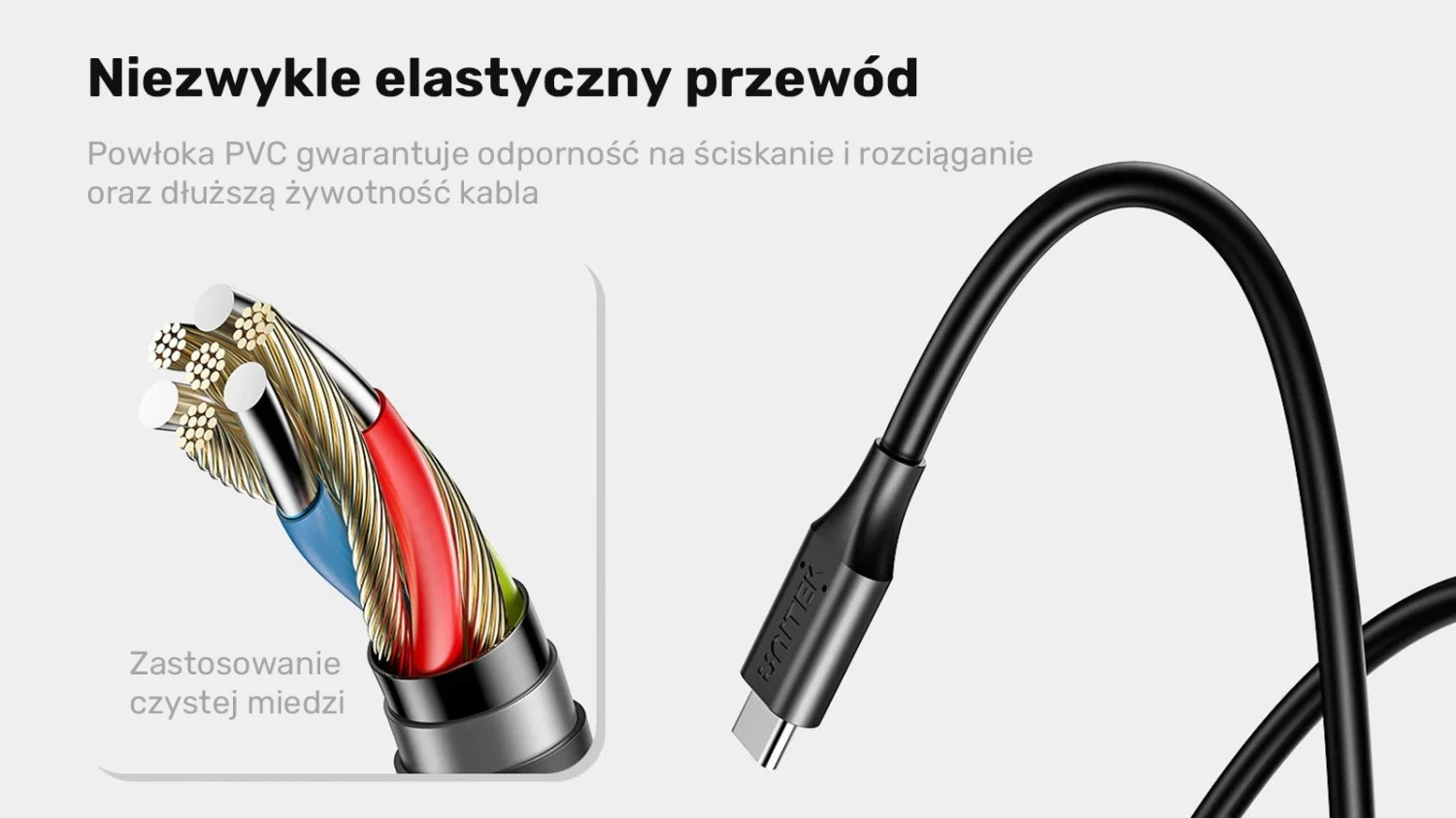 Napajalni kabel za prenosnik, Unitek 65W USB-C na DC5,5, črn (za Acer)