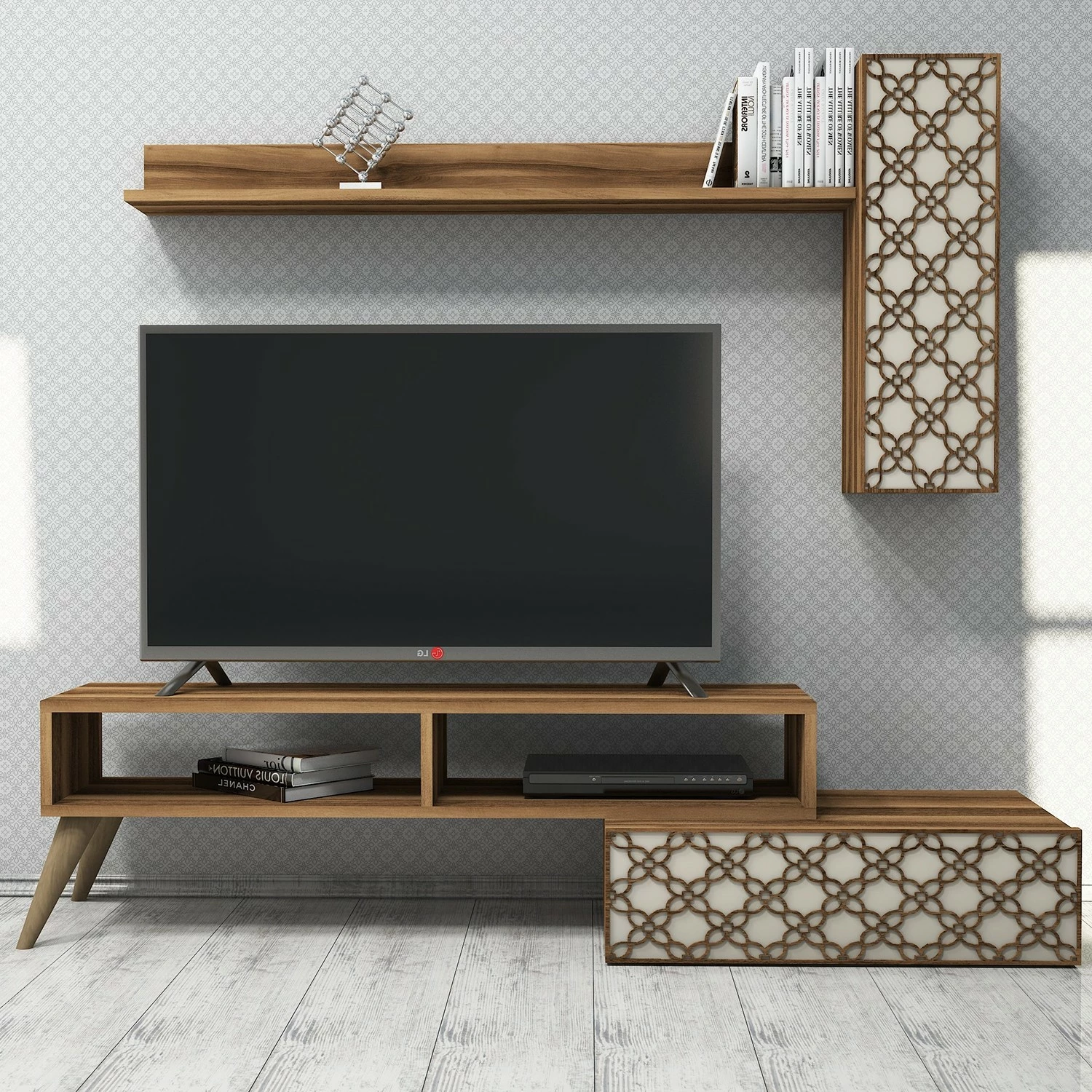 Komoda za TV Planet, rjavo-krem, Hanah Home