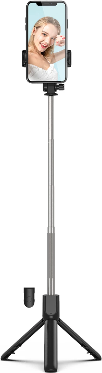 Selfie palica s trikotnikom Hurtel WRY1S, za telefon, 67 cm, črna