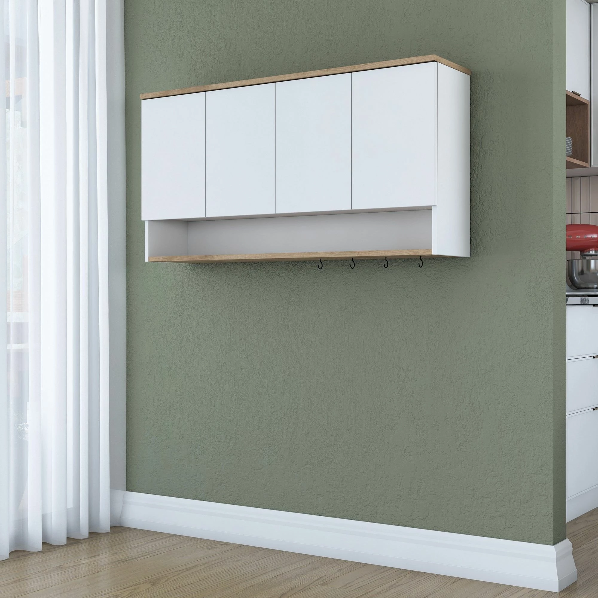 Stenska omarica Skye Decor JE198 - 3811, rjava in bela
