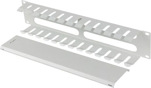 Organizator kablov Lanberg 19'' 2U s pokrovom tip A, siv