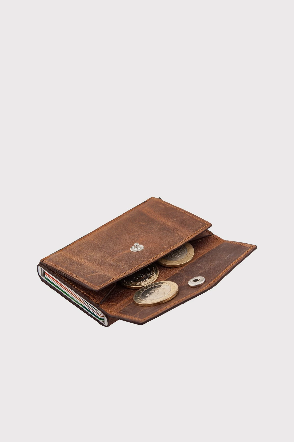 Držalo za kartice iz pravega usnja Zoozie Bags Porto, tan