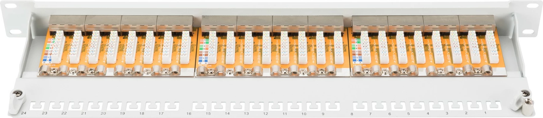 Patch panel s 24 priključki Cat6, 1U, siv Digitus