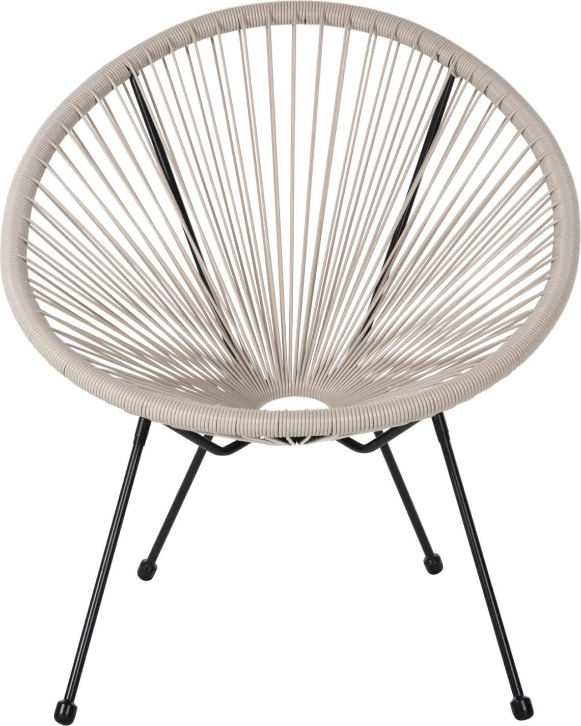 Vrtni naslanjač tipa gnezdo ACAPULCO FH5872.03 črna kovina-sintetični ratan v ecru 71x72x80Hcm