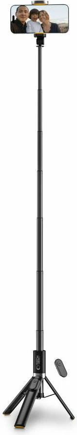 Selfie palica s trinožnikom in Bluetooth daljincem, do 141 cm, črna, Tech-Protect L08S