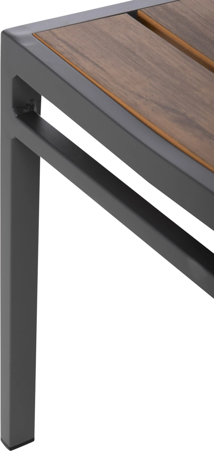 Aluminijast stol SAGA FH6063.02, temno siv, s polywood, 46x52x86H cm