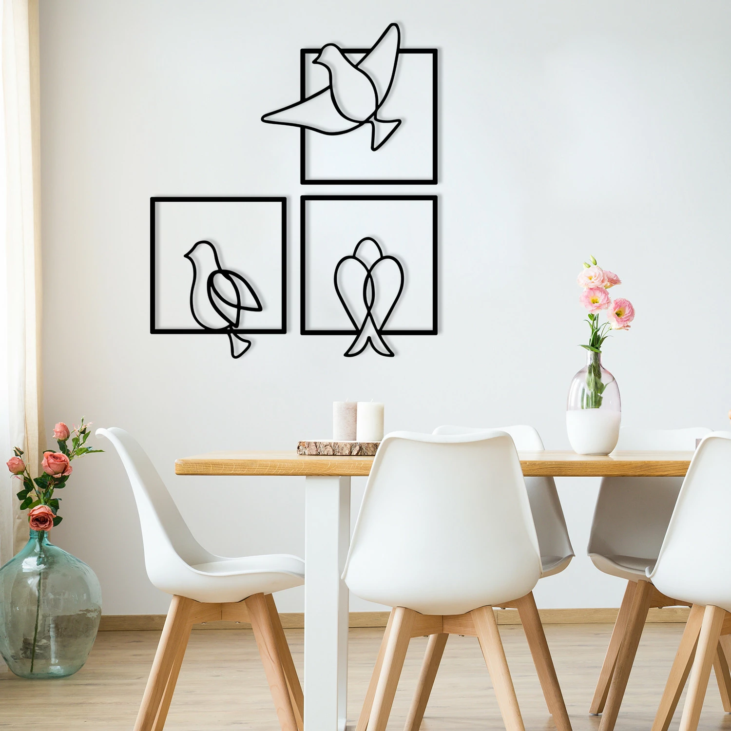 Dekorativni kovinski stenski okras Wallity Bonita, črn, 44 x 51 cm