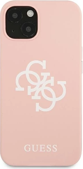 Ovitek za telefon za iPhone 13 mini 5,4", silikon, rožnat - Guess GUHCP13SLS4GWPI