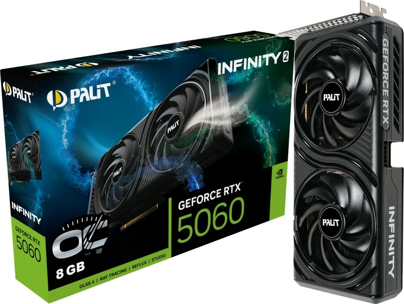 Grafična kartica Palit GeForce RTX 5060 Infinity 2 OC, 8GB GDDR7, 128-bit, PCIe 5.0, 3xDP/HDMI