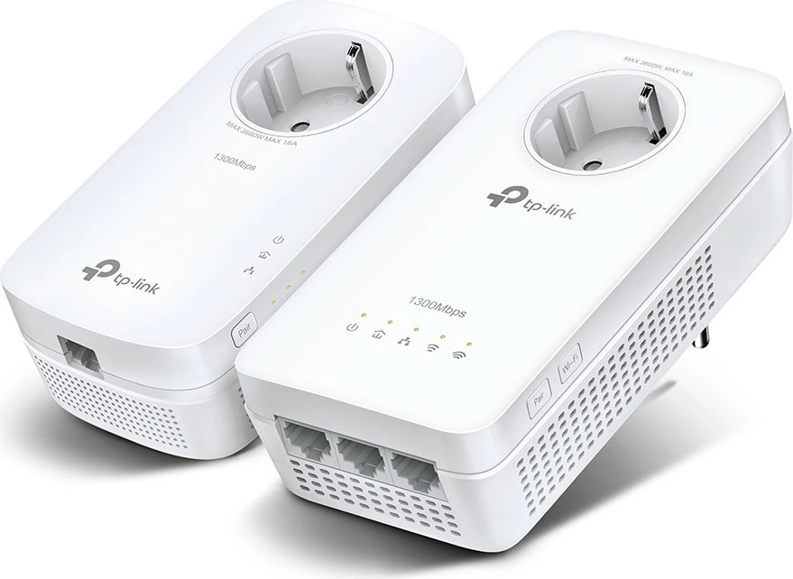 Powerline adapterji TP-Link TL-WPA1300P KIT, 1300 Mbit/s, Wi‑Fi 5, beli